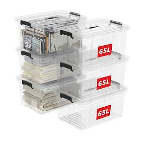 Cetomo Storage Box with Lid Plastic 65L 6-pack