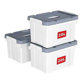 Cetomo 20L Storage Box with Lid Plastic 3-pack
