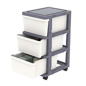 Cetomo Drawer Unit Plastic 3-Drawers with Casters