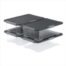 Rotho CORE Plus Boîte de Rangement avec Couvercle Plastique 59x39.5x18.5cm 4-pac