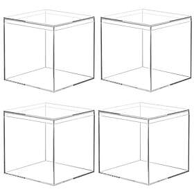 Mitening Boîte de Rangement Acrylique 4-Pack avec Couvercle