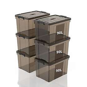 SpaceXpert Storage Box Plastic 90L 6-pack