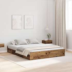 vidaXL Förvaringssängstomme Old Wood 135x190cm 3335323