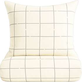 Omhu Wave Grid Bomull Dynetrekk Sett 140x220cm