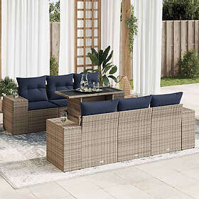 vidaXL Ensemble Canapé de Jardin avec Coussins 7 Pièces 3326742