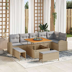 vidaXL Garden Sofa Set with Cushion 9 Pieces 3362407