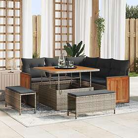 vidaXL Garden Sofa Set with Cushion 9 Pieces 3365248