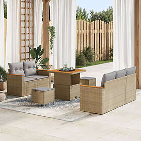 vidaXL Hage Sofasett med Puter 8 Deler 3362987