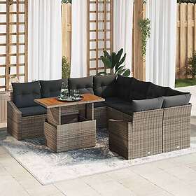 vidaXL Garden Dining Set with Cushion 10 Pieces 3349817