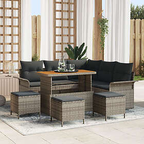 vidaXL Garden Sofa Set with Cushion with Storage 9 Pieces 3364093