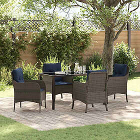 vidaXL Garden Dining Set med Kudde 5 Delar 3380192