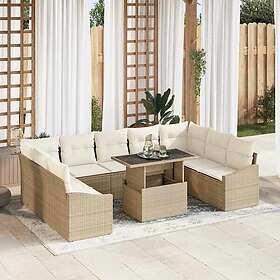 vidaXL Garden Sofa Set with Cushion with Pillow 10 Pieces 3357804