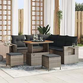 vidaXL Garden Sofa Set Height-Adjustable 8 Pieces 3361748