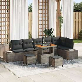 vidaXL Garden Sofa Set with Cushion 9 Pieces 3362808