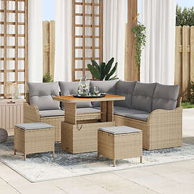 vidaXL Hage sofagruppe med puter 8 Deler 3362267