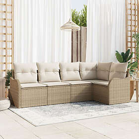 vidaXL Hage Sofasett med Oppbevaring 5 Deler 3354370