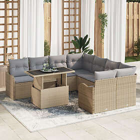 vidaXL Garden Sofa Set with Cushion 9 Pieces 3348436