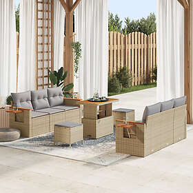 vidaXL Garden Sofa Set with Cushion 9 Pieces 3363132