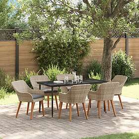 vidaXL Garden Dining Set with Cushion 7 Pieces 3261709