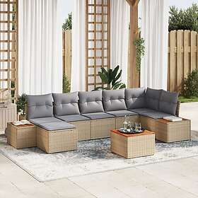 vidaXL Ensemble de canapé de jardin avec coussins 8 Pièces 3356805