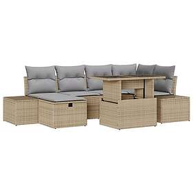 vidaXL Ensemble Canapé de Jardin Réglable en Hauteur 7 Pièces 3361209