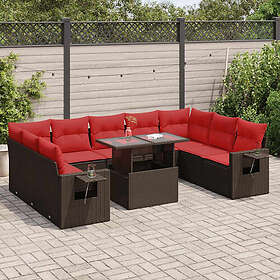 vidaXL Ensemble Canapé de Jardin avec Coussins 10 Pièces 3326545