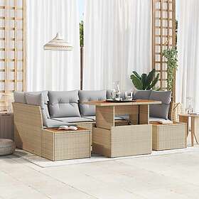 vidaXL Garden Dining Set with Cushion 9 Pieces 3350037