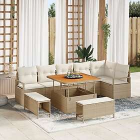vidaXL Garden Sofa Set with Cushion 9 Pieces 3362536