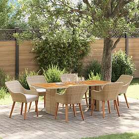 vidaXL Garden Dining Set with Cushion 7 Pieces 3261631