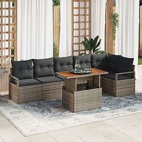 vidaXL Garden Dining Set med dyna 7 Delar 3349719