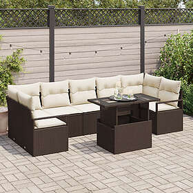 vidaXL Hage Sofasett med Oppbevaring 8 Deler 3357511