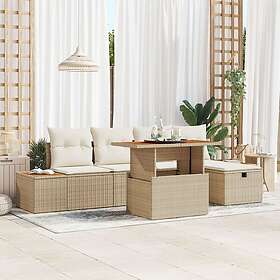 vidaXL Hage Sofagruppe Høydejusterbar 6 Deler 3361408