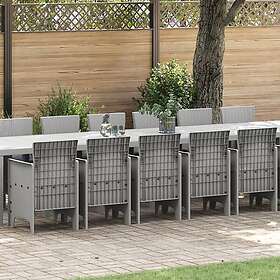 vidaXL Garden Dining Set med Dynor 17 Delar 3378670