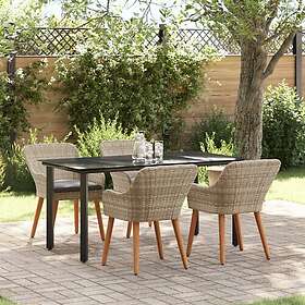 vidaXL Garden Dining Set with Cushion 5 Pieces 3261715