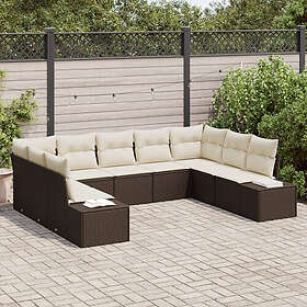 vidaXL Trädgårdssoffset med Kudde 9 Delar 3355887