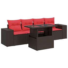 vidaXL Ensemble Canapé de Jardin avec Coussins 5 Pièces 3326725