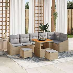 vidaXL Garden Sofa Set with Cushion 9 Pieces 3364622