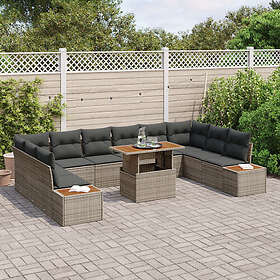 vidaXL Garden Dining Set with Cushion 11 Pieces 3350106