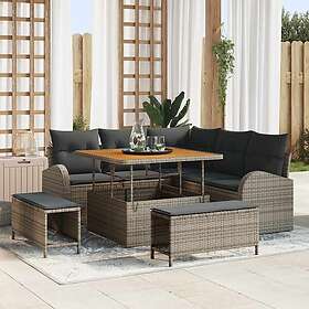 vidaXL Garden Sofa Set with Cushion with Storage 8 Pieces 3364338