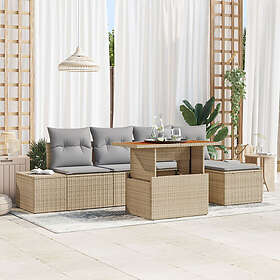 vidaXL Hage Sofasett med Oppbevaring 6 Deler 3358688
