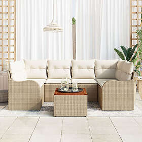 vidaXL Ensemble Canapé de Jardin avec Coussin 7 Pièces 3347407