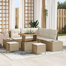 vidaXL Hage Sofasett med Puter 8 Deler 3364736