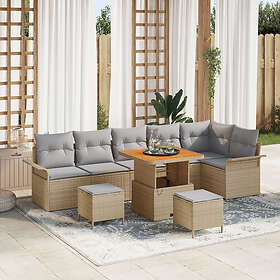 vidaXL Garden Sofa Set with Cushion 9 Pieces 3364102