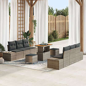 vidaXL Garden Sofa Set with Cushion 9 Pieces 3362743