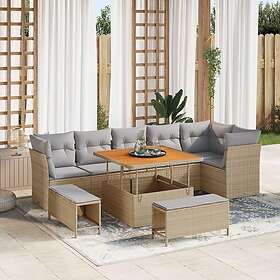 vidaXL Garden Sofa Set Height-Adjustable 9 Pieces 3361497