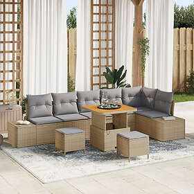 vidaXL Garden Sofa Set with Cushion 9 Pieces 3364752
