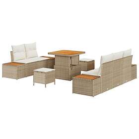 vidaXL Hage Sofasett med Puter 8 Deler 3362856