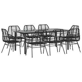 vidaXL Trädgårdsmatgrupp 9 Delar 3334540
