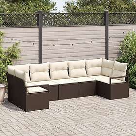 vidaXL Trädgårdssoffset med dyna 7 Delar 3355197