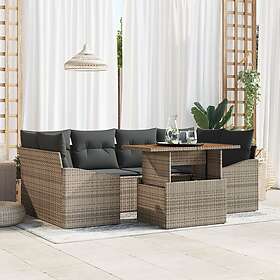vidaXL Garden Dining Set with Cushion 7 Pieces 3349789